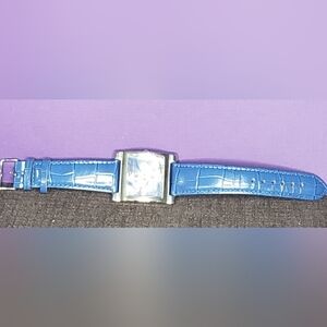 Blue Crocodile Leather Watch